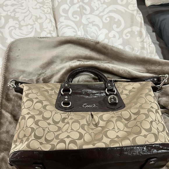 Authentic COACH Ashley Signature Satin Satchel 2WAY Bag - Picture 6 of 6